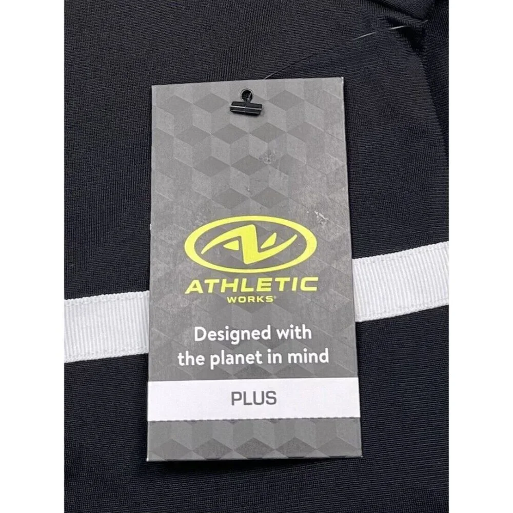 ATHLETIC WORKS Kids XL (14-16) Plus Black Soot Stripe Full-Zip TRACK JACKET NWT